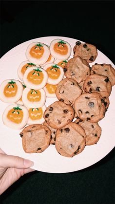 a white plate topped with cookies and hard boiled eggs