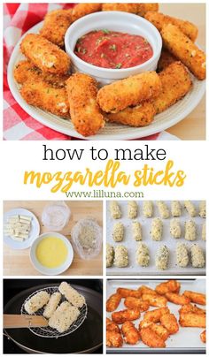 how to make mozzarella sticks and other appetizers that are ready in the oven