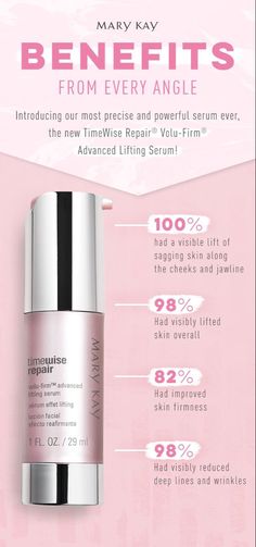 Timewise Repair Volu-Firm Advanced Lifting Serum—Anti-Aging, Aging Repair. Lift sagging skin!  Improve firmness! Corrector Mary Kay, Imagenes Mary Kay, Natural Hair Treatments