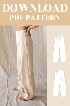 Zoe Wide Leg Lounge Trousers Digital Pattern PDF Sewing Patterns Sew Pants, Scuba Sweater, Loungewear Pants, Sewing Patterns For Women, Lounge Trousers, Diy Sy, Sewing Projects Clothes, Diy Vetement, Pants Sewing Pattern