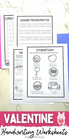 valentine's day worksheets for kids to practice their handwriting and writing skills