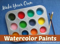 an artist's palette with watercolor paints on it and the words make your own