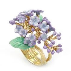 Lilac Ring, Walmart Jewelry, Hydrangea Purple, Purple Rings, Ring Flower, Gold Rings Jewelry, Floral Fashion, Unique Engagement, Flower Ring