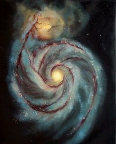 a painting of two spirals in the sky