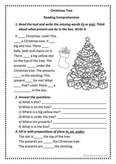 christmas tree reading worksheet