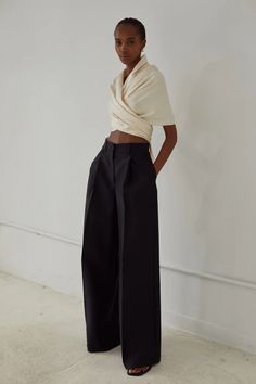 Shop the Laurence Trouser by Heirlome | Official Site Wide Leg Trousers Outfit, Fashion Landscape, Professional Wardrobe, Trouser Pants Women, Streetwear Fashion Women, White Fashion, Minimal Fashion, Wide Leg Trousers