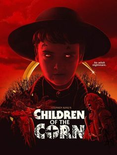 the poster for children of the corn, which features an image of a boy in a hat