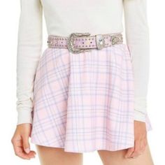 Wildfox Couture Sweetheart Villa Skirt In Pastel Plaid New With Tags Size Medium Hard To Find Style That’s So Fetch. Cotton Blend Terry Fabric With An Elastic Waist. Unlined. Skirt Measures Approx 13" In Length Made In Usa Revolve Style No. Wild-Wq18 Manufacturer Style No. Wlv1918c5 Shipped Fast From A Smoke Free, Pet Free Home! Feel Free To Ask Questions Or Make An Offer :) Sku: Nbc2 Clueless Kawaii Retro Mean Girls Cady Heron Twee 2000s Y2k 2010s Rare Micro Mini Mean Girls Cady Heron, Twee 2000s, Cady Heron, Pink Plaid Skirt, Find Style, Utility Skirt, So Fetch, Revolve Style, Pastel Plaid