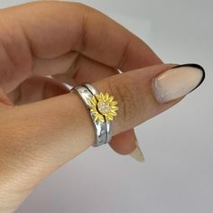 Capture the warmth of the sun with our Sterling Silver Sun Shine Ring Set. This exquisite sunshine celestial stacking ring set features a stunning combination of sunburst and crescent rings, designed to be worn together or separately for a versatile look. Each ring is made from high-quality sterling silver, ensuring durability and long-lasting brilliance. Perfect for best friends or couples, this sunset-inspired ring set symbolizes joy, light, and connection. Whether you're looking for a meaningful gift or a unique addition to your jewelry collection, our Sun Shine ring set is a beautiful choice for anyone who loves celestial and nature-inspired designs. Stack these rings together for a dazzling sunset effect, and bring a touch of warmth and elegance to any outfit! Crescent Rings, Sunset Ring, Sunburst Ring, Crescent Ring, Sun Shine, Stacking Ring Set, Set Ring, Nature Inspired Design, Couple Rings