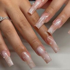 Nude Nails With Glitter, Cutest Nails, Nail Application, White Tip Nails, Aura Nails, Nude Nail, Nude Nail Designs, Ombre Nail Designs, Coffin Shape