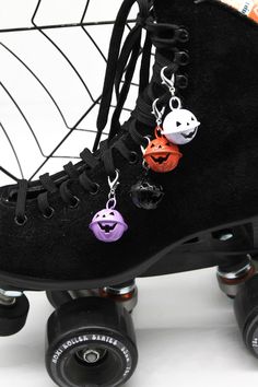 Large Pumpkin Jingle Bell Roller Skate Charm - Shoe Charm, Zipper Pull, Bag Charm - Choose Your Color Details: ♥ Large Enameled Pumpkin Jingle Bell ♥ Attach anything easily with a lobster claw clasp. Quick to change out if you are on the go! ♥ Measure approx 2" L x 1" w ♥ Mix and match colors! This listing is for 1 charm only. If you would like to purchase more, simply add more quantities/colors to your cart. ♥ Please note, we don't recommend heavy park skating with your charms as you may damage