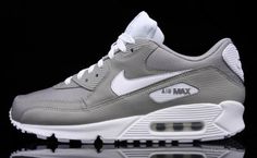 Nike air Max 90 Grey & White Air Max 90 Grey, Nike Air Max 90 Women, Nike Air Max Trainers, Bookcase Decor, Tenis Nike, Mens Nike Shoes