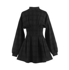 Gothic Plaid High-waisted Long Lantern Sleeves Mini Dress Tuck Dress, Vintage Mini Dresses, Fashion Stand, Halloween Tattoo, Style Gothic, Goth Dress, Gothic Dress, Long Sleeve Plaid, Mode Vintage