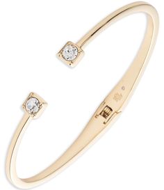 From Lauren Ralph Lauren&#x2C; the Gold Tone Crystal Stone Cuff Bracelet features: Cuff braceletGold-tone hardwareOpen&#x2C; no closureApprox. 2.5" diameterImported. Ralph Lauren Jewelry, Ralph Lauren Style, Gold Bracelet Cuff, Crystal White, Crystal Stone, Dillard's, Color Crystal, Accessories Jewelry, Lauren Ralph Lauren