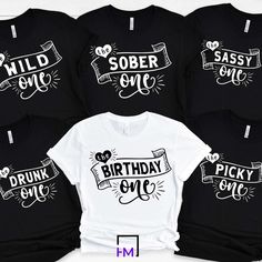 Funny Birthday Group Shirts, Birthday Squad Tees, Birthday Crew Shirts, Customized Birthday Shirts, Birthday Party Tees, Birthday Matching Shop our Birthday and Bridal Collections on our website at https://hmdesignstudious.com. Use Code Etsy15OFF for 15% off your entire order.  Please make sure you chose your desired style from the drop down menu and review the size chart to ensure you are ordering the best item from you. Most listings have various styles (Short Sleeve Crewneck T-Shirt, Short Sleeve V-Neck, Sweatshirts, Hoodies, Long-sleeve T-Shirt). Please make sure you are ordering your preferred style. The listing profile picture is only to showcase the graphic. We customize all orders to your preference, you select your desired style (i.e. T-Shirt, Sweatshirt, Hoodie, etc.) and color f Party T Shirts Ideas, Funny Birthday Shirts For Women, Birthday Party Shirts, Group Tshirt Ideas, Birthday Shirt Ideas Women, Birthday Shirts For Adults, Birthday Shirts For Family, Birthday Squad Outfits, Group Birthday Shirts Ideas