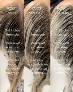 Blonde For Fine Hair, Shadow Root Formula Shades Eq, Foilage Technique Hair, Shadow Root Melt, Toning Formulas, Hairstylist Tips, Traditional Highlights, Cosmo Hair