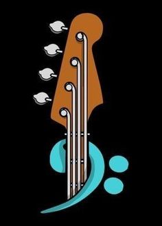 an illustration of a guitar's neck and frets with water droplets around it