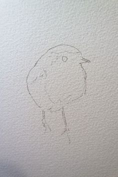 a drawing of a bird sitting on top of a wall