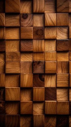 an abstract wooden wall made up of squares