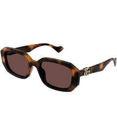 Gucci Women's GG Generation Light 54mm Havana Rectangle Sunglasses | Dillard's Designer Rectangular Acetate Sunglasses, Designer Rectangular Sunglasses With Uv Protection, Designer Rectangular Sunglasses With Polarized Lenses, Luxury Rectangular Sunglasses With Gradient Lenses, Luxury Rectangular Sunglasses With Uv Protection, Gucci Acetate Sunglasses With Tinted Lenses, Gucci Tinted Acetate Sunglasses, Gucci Brown Rectangular Sunglasses, Gucci Acetate Wayfarer Sunglasses