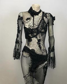 Playful couture-like fabrication by Lou de Bètoly available @apocstore 💗 Her intricately sensual crochet pieces, adorned with embellishments reiterate her ‘wild at heart’ state of mind. Punk Couture, Crochet Pieces, Gothic Clothes, Atonement, Dark Outfits, Wild At Heart, French Designer, Knitting Tutorial, Wild Hearts