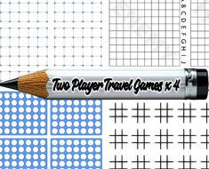 the two player travel games pencil is shown next to an image of a graph paper