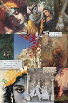 a collage of different images with women and flowers on them, including an image of a woman's face