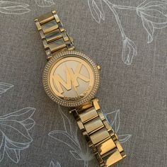 Michael Kors Mk5784 Ladies All Gold Logo Parker Watch Like New, Worn Maybe Less Than 10 Times Michael Kors Accessories, Gold Logo, Michael Kors Watch, Gold Watch, Accessories Watches, Michael Kors, Like New, Women Accessories, ? Logo