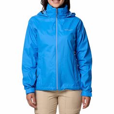 Weather the elements in this convenient packable Switchback IV Rain Jacket from Columbia.Click on this WOMEN'S GUIDE to find the perfect fit and more! Weather the elements in this convenient packable Switchback IV Rain Jacket from Columbia.Click on this WOMEN'S GUIDE to find the perfect fit and more! FEATURES Omni-SHIELD advanced water repellency Attached, adjustable stow-away hood Zipper closure Long sleeves Adjustable drawcord hem & sleeve cuffs 2 zipper hand pockets Unlined Woven, stretch con Casual Packable Outerwear, Functional Blue Outerwear For Travel, Functional Weatherproof Windbreaker, Blue Windbreaker For Spring Travel, Blue Windproof Windbreaker For Travel, Blue Windbreaker For Fall Travel, Blue Windproof Outerwear For Travel, Blue Fall Windbreaker For Travel, Blue Casual Windbreaker For Travel