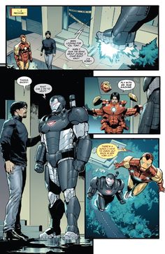 a comic page with an image of a man in armor