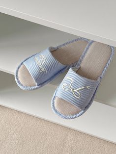 Experience the perfect blend of style and comfort with our indoor slipper featuring blue stripes and cream yellow accents, designed to create a cozy atmosphere at home. Key Features: -Material:  Crafted from skin-friendly knitted fabric, these blue cotton slippers combine the softness and breathability of cotton and linen with the coolness of denim. The cotton-linen blend insole ensures breathability and sweat absorption, keeping your feet dry and comfortable. -Comfort:  The insole is made from a cotton-linen mix, offering a breathable and sweat-absorbent experience for all-day comfort. - Design: Featuring a stylish bow, these bow slippers embrace the ballet core aesthetic, adding a touch of elegance to your homewear. - Sole:  The PVC sole is anti-slip, silent, soft, and lightweight, makin Home Slippers Aesthetic, Linen Slippers, Cotton Slippers, Blue Slippers, Cream Yellow, Yellow Accents, + Core + Aesthetic, Cozy Atmosphere, Blue House