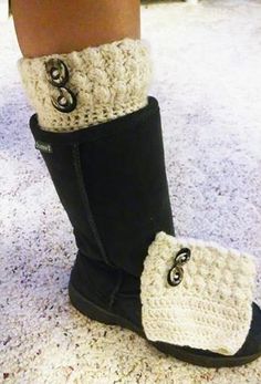 Knitted Boot Cuffs, Boots Patterns, Knit Boots