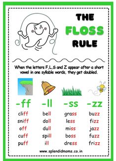 the floss rules for children to learn how to spell and use them in their own language