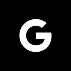 the letter g in white on a black background