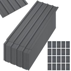 several different types of roofing tiles and their corresponding colors are shown in this image