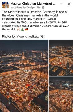 an aerial view of a city at night