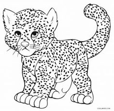 a black and white drawing of a cheetah standing on its hind legs with spots all over it's body