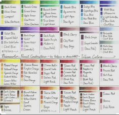 the color chart for all kinds of paints