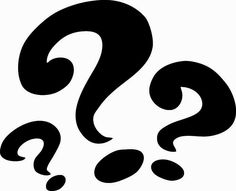 a question mark is shown in black and white