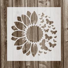 Sunflower Stencil for Fence - Etsy Stencil Bird, Royal Border, Chevron Wall Stencil, Herringbone Stencil, Geometric Wall Stencil, Floor Stencil, Sunflower Mosaic, Wall Stencils Diy