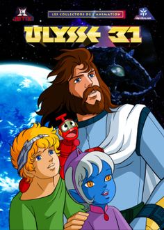 an animated movie poster with the characters from outer space and earth in front of a blue planet