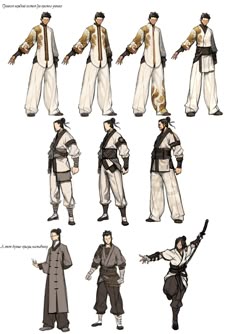 an image of some character designs for the video game avatars, with different poses and expressions