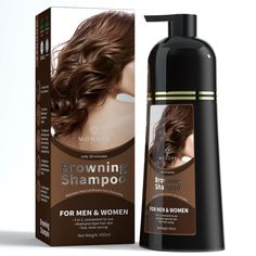 MOHOPE Reddish Browning Shampoo 14.1 Fl Oz ( 400ml ) | 100% Grey Coverage 3 In 1-Ammonia Free Revolutionary Instant Hair Dye | Semi Permanent Magically Only 20 Minutes Last 30 Days | Safe Natural Ingredients Chestnut Brown Hair Color, Cherry Brown Hair, Gray Hair Coverage, Hair Color Brown Chestnut, Temporary Hair Dye