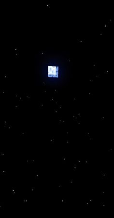 an image of a space station in the sky with stars all around it and a small screen on top