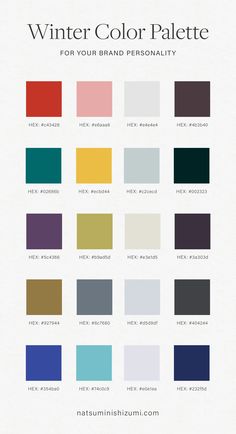 Winter Colours Palette, Color Palette Winter 2024/2025, Neutral Winter Color Palette, Winter Color Analysis Palette, Winter Colour Palette Fashion, Winter Pallet Color, Winter Palette Colors, Winter Season Color Palette, Winter Colors Palette