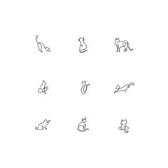 an image of cats icons set on white background