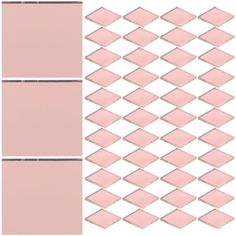 the pattern is made up of squares and rectangles in shades of pink on white