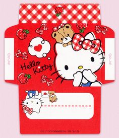 an envelope with hello kitty on it