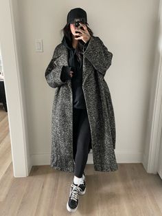 ASOS DESIGN smart herringbone … curated on LTK Plus Size Long Winter Jacket, Rainy Day Doc Martens Outfit, Nyc Plus Size Winter Outfits, How To Style Black Hoodie, Outfit For Winter Womens, Sneaker Winter Outfit, Leather Sherpa Jacket Outfit, Casual Edgy Outfits Winter, Fall Winter Outfits 2024