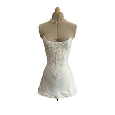 Pre-order Custom Bridal Cream Pearl White Satin Corset Mini Low V Back Skirt Hand Beaded Lace Crystal Embroidered Sheer Long Sleeves Dress - Etsy White Silk Dress With Pearl Embroidery, White Satin Corset, Sheer Long Sleeve Dress, Hand Beaded Lace, Long Sleeves Dress, Back Skirt, Satin Corset, Pearl Cream, Sleeves Dress